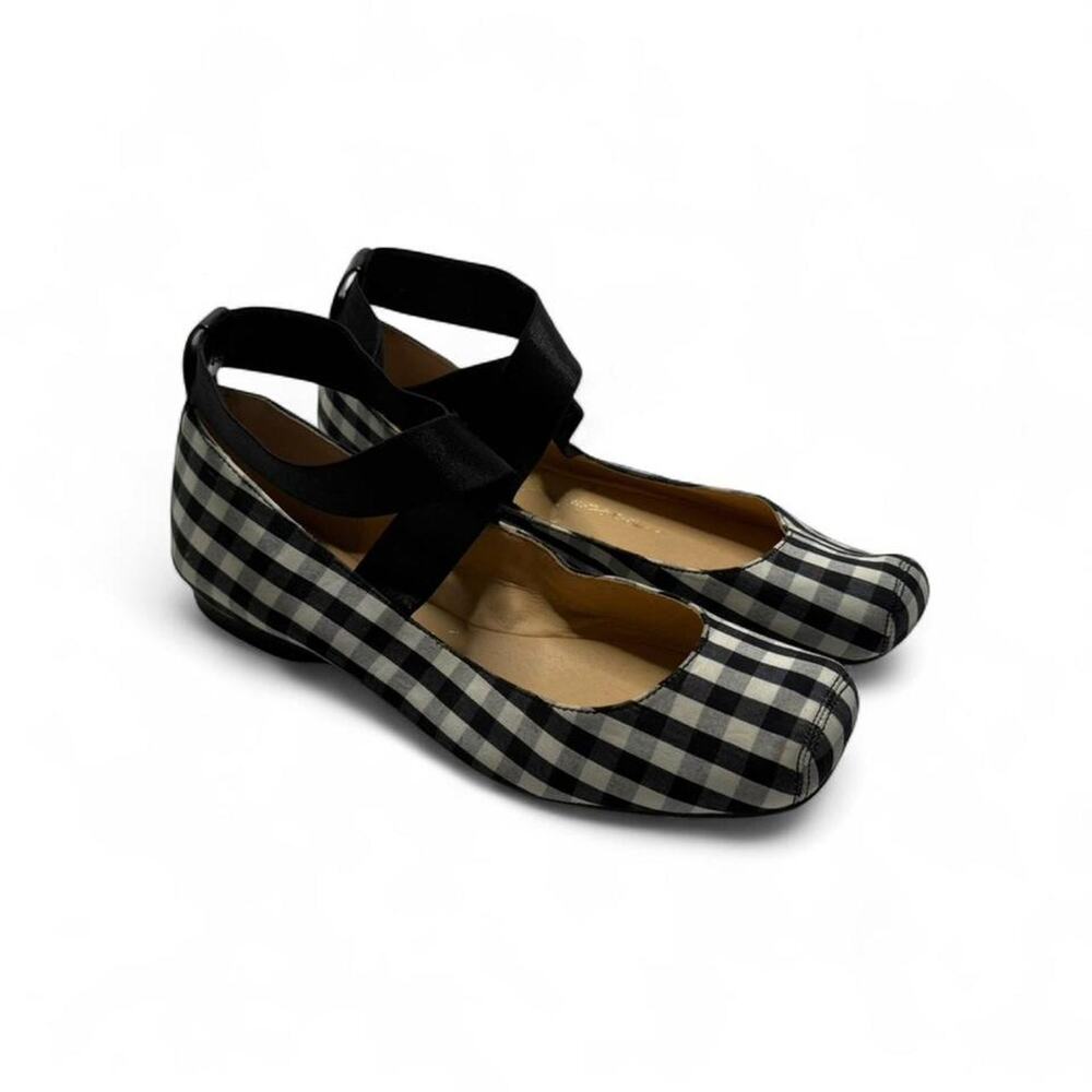 Jessica Simpson Ballet Core Gingham Flats Womens size 6 1:2 super cute & comfy